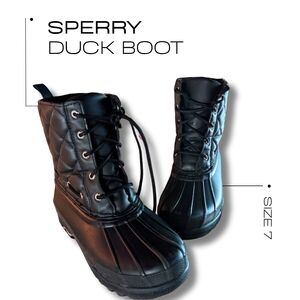 Sperry Quilted Black Duck Boots